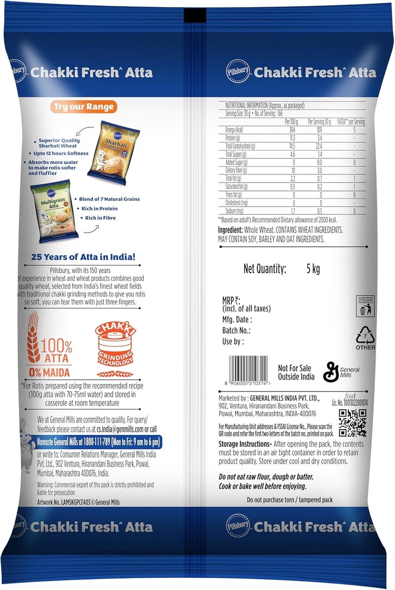 Pillsbury Chakki Fresh Atta 5kg - Image 2