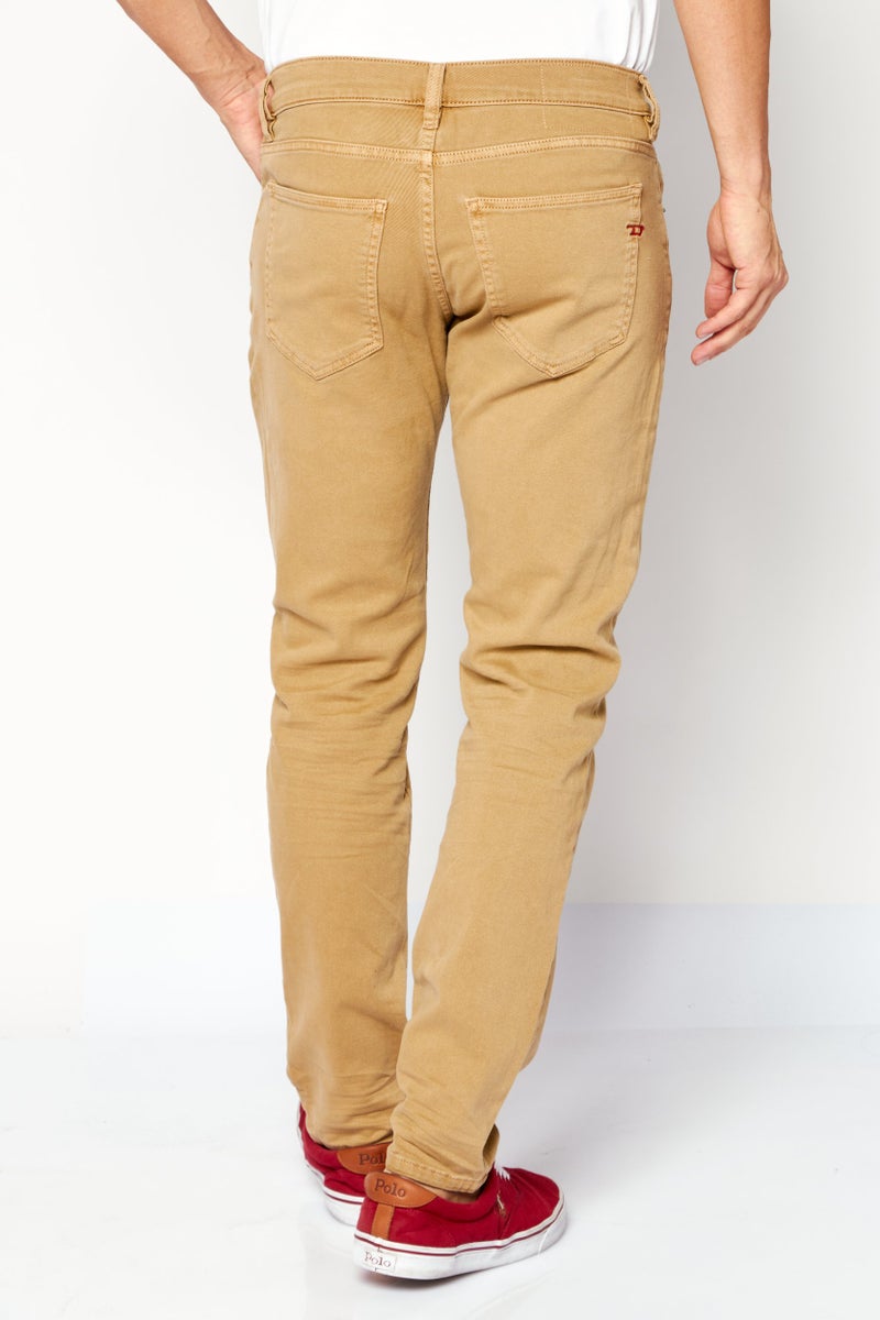 DIESEL Men 2019 D-Strukt Regular Fit Washed Denim Jeans, Tan - Image 4