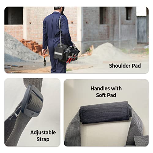 ALL SORTED Heavy Duty Tools Bag 18" for Electricians, Carpenter, Technicians, Service Engineers with Adjustable Strap for Easy Carrying - Water Resistant Tool Bag - Nylon Material - Image 5