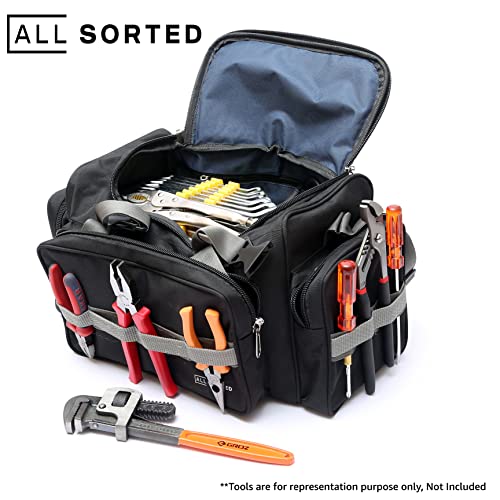 ALL SORTED Heavy Duty Tools Bag 18" for Electricians, Carpenter, Technicians, Service Engineers with Adjustable Strap for Easy Carrying - Water Resistant Tool Bag - Nylon Material - Image 2