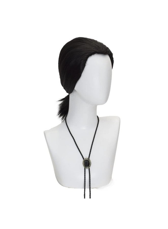 TSNOMORE Movie role-Vincent vega Wig with 1 Bolo Tie, 90s Mens Hippie Cosplay Wig, Halloween Costume Party Cosplay Wig - Image 1