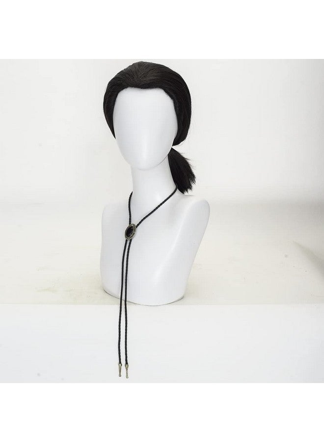 TSNOMORE Movie role-Vincent vega Wig with 1 Bolo Tie, 90s Mens Hippie Cosplay Wig, Halloween Costume Party Cosplay Wig - Image 5