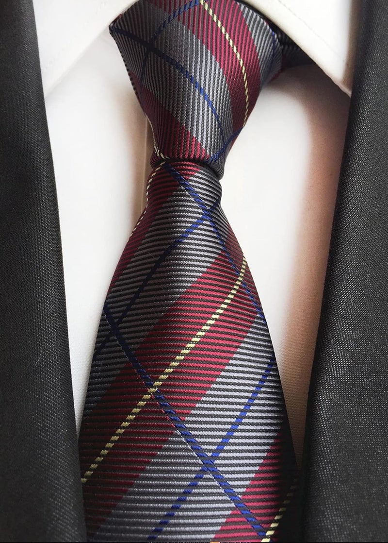 MENDENG Store Men's Classic Necktie Jacquard Woven Ties for Men Formal Business Ties Wedding Party Groomsmen Black Tie - Image 2