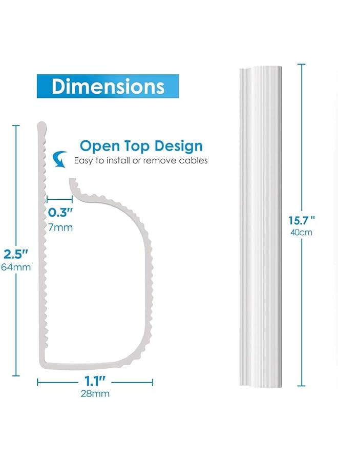promass 4 Pcs J Channel Desk Cable Raceway Management, Cable Management Under Desk, Cord Hider Desk Cable Tray, No Drilling Under Desk Cable Management Tray, Wire Organizer Trays - Image 2