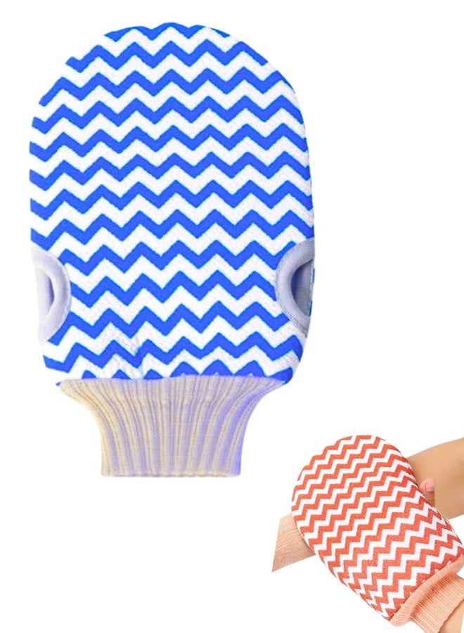 قفاز تقشير عميق للجسم (مقاس 12  × 22 سم)- ليفة خشنة لإزالة الجلد الميت، الكيراتين، وجلد الوزة - ليفة استحمام ذات ملمس حبيبي متطور وبطانة صوف ناعمة مانعة للانزلاق - مناسب لجميع مناطق الجسم لتقليل الشعر تحت الجلد والحصول على مظهر صحي- لون عشوائي - Image 1