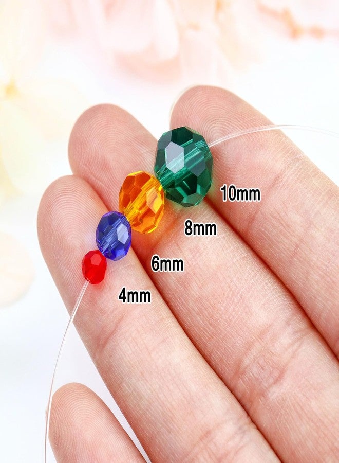 Dowarm 10MM Green Round Crystal Glass Beads, 50PCS Faceted Rondelle, Perfect for Jewelry Making, Crafts, Wine Charms, Wind Chimes, Suncatchers - Image 3