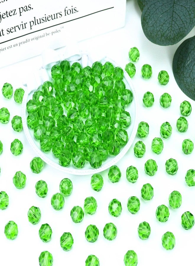 Dowarm 10MM Green Round Crystal Glass Beads, 50PCS Faceted Rondelle, Perfect for Jewelry Making, Crafts, Wine Charms, Wind Chimes, Suncatchers - Image 2