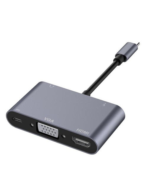 USB-C Hub ― USB-C Dock, USB-C Hub Multiport Adapter w/HDMI,  USB 3.0, TF, SD, PD, VGA,HDTV, USB-C, AUX USB C Docking Station for MacBook Air/Pro, Steam Deck, Switch (5-in-1 USB-C Data Hub)