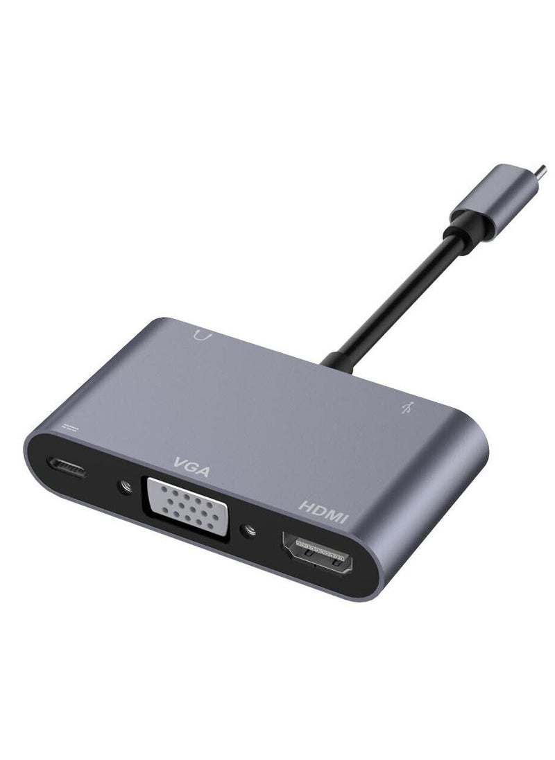 KASTWAVE - USB-C Hub ― USB-C Dock, USB-C Hub Multiport Adapter w/HDMI,  USB 3.0, TF, SD, PD, VGA,HDTV, USB-C, AUX USB C Docking Station for MacBook Air/Pro, Steam Deck, Switch (5-in-1 USB-C Data Hub) - Image 1