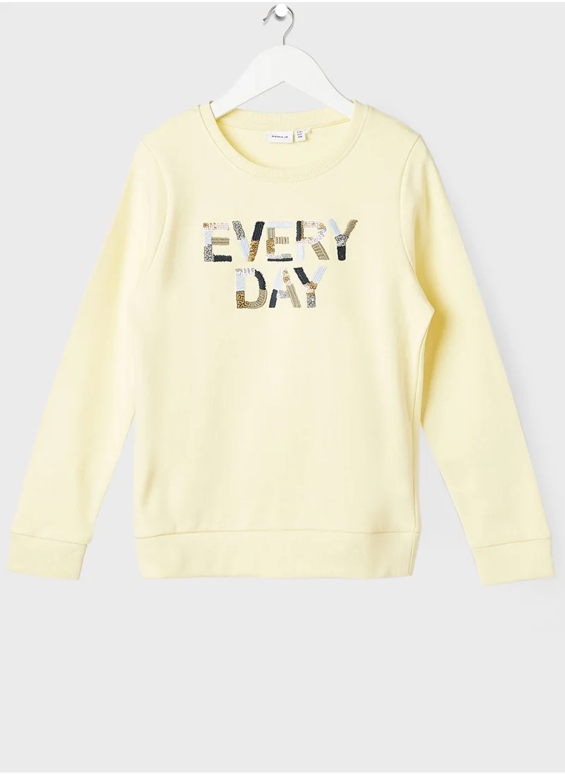 NAME IT Kids Sequins Detail Sweatshirt