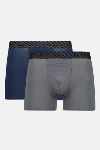 Men 2 Pieces 4 Inseam Brand Logo Boxer Briefs, Navy/Grey - pzsku/ZB31D18BA95C02F888DEEZ/45/1746229690/55f53521-f002-402e-b21f-b942fbb629af