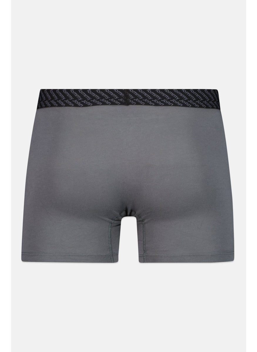 Tommy John - Men 2 Pieces 4 Inseam Brand Logo Boxer Briefs, Navy/Grey - Image 1