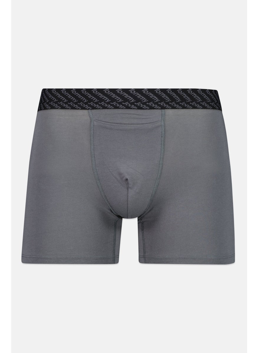 Tommy John - Men 2 Pieces 4 Inseam Brand Logo Boxer Briefs, Navy/Grey - Image 1