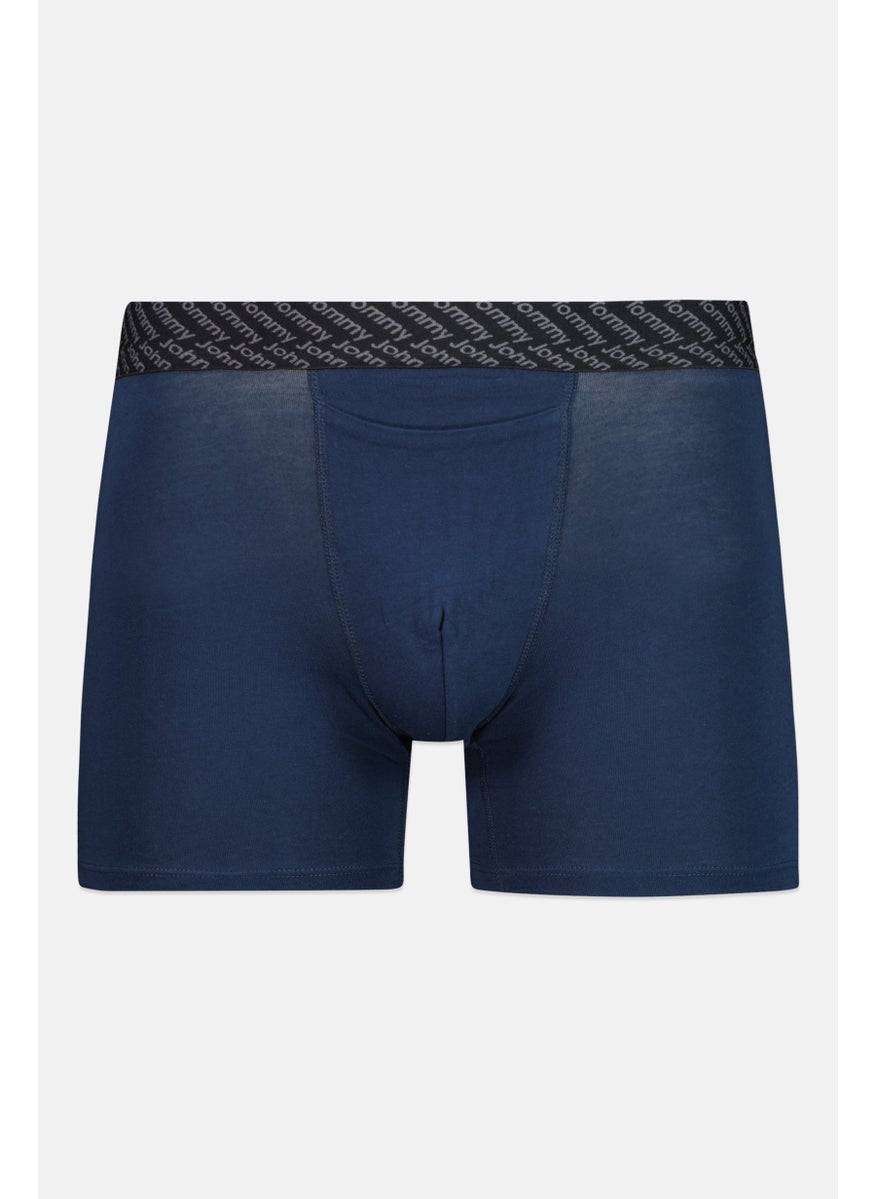 Tommy John - Men 2 Pieces 4 Inseam Brand Logo Boxer Briefs, Navy/Grey - Image 1
