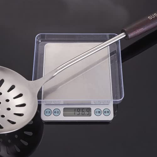 Mockery Skimmer Spoon 304 Stainless Steel Slotted Spoon with Wooden Handle, Comfortable Design Strainer Skimmer for Cooking and Frying, Kitchen Utensils, 13 inch - Image 4