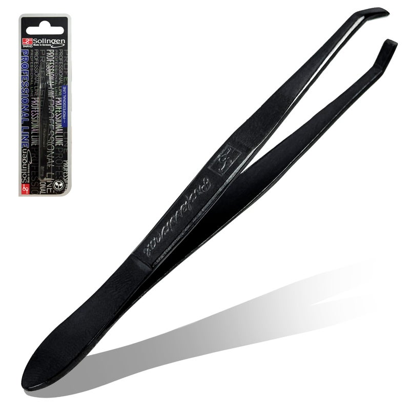 Solingen Germany Slant Tip Stainless Steel Eyebrow Facial Hair HandFiled Made in Germany Black - Image 3