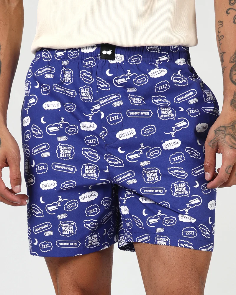 بيواكوف Men's Blue All Over Printed Boxers