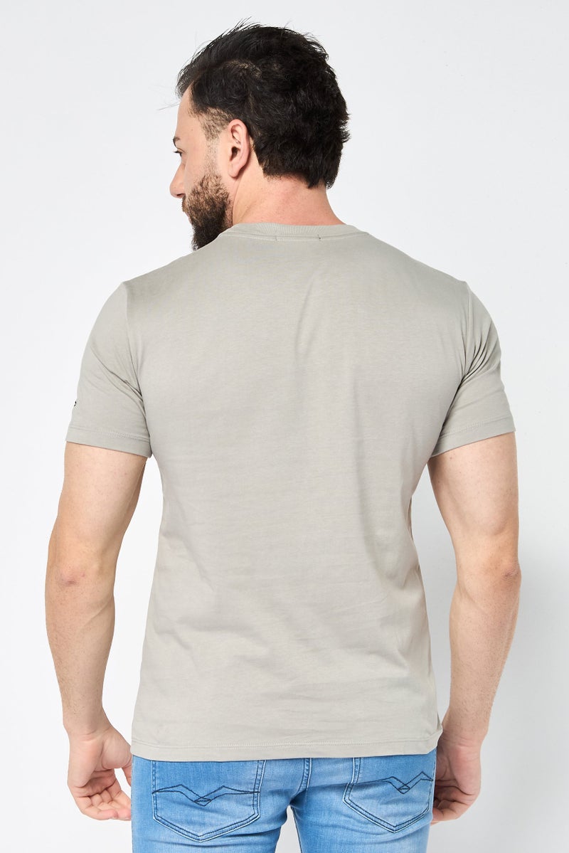 Replay Men Crew Neck Short Sleeves Brand Logo T-Shirt, Grey - Image 4