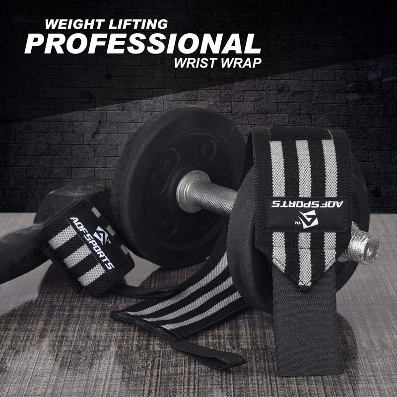 AQF Wrist Wraps for Weightlifting - USPA & IPL Approved 18" Gym Wrist Support with Thumb Loop - Heavy Duty Lifting Wrist Straps for Fitness, Workout, Powerlifting, & Bodybuilding (Pair) - Image 4
