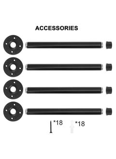 XiuWoo 6 Pack Industrial Pipe Shelf Brackets Closet Clothes Hanger 12 Inches Iron Pipe Floating Shelf Bracket Black Heavy Duty Wrought Metal Shelf Brackets Wall Shelf Brackets for Garment Rack Vintage Furniture  - Image 5