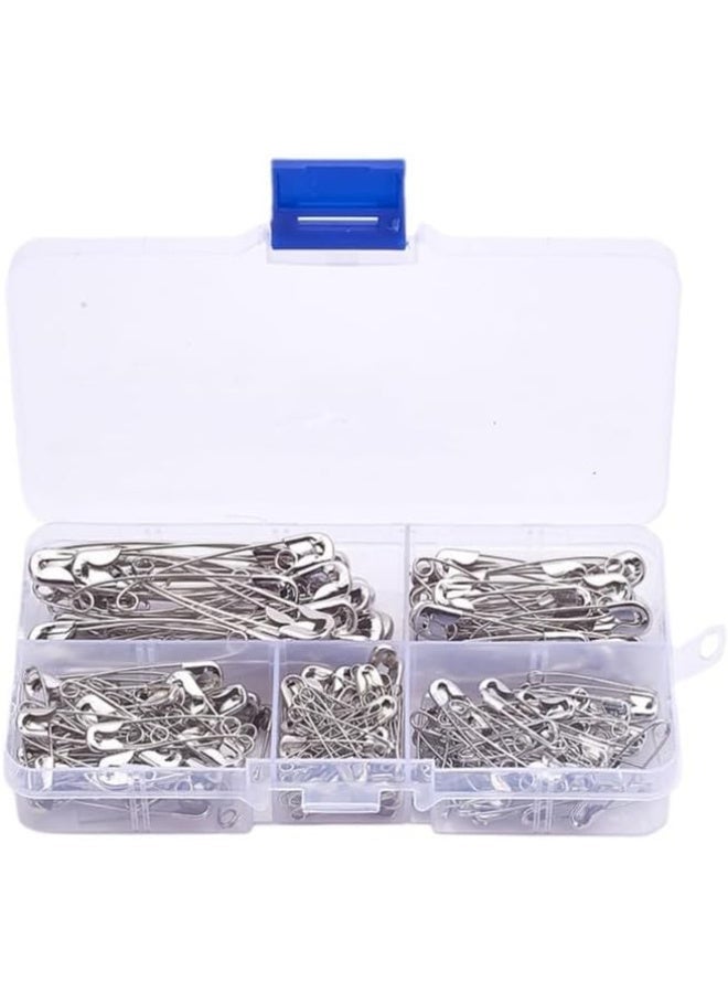 VITION 260pcs Safety Pins with Organizer Box, Assorted Sizes Stainless Steel Safety Pins for Sewing, Crafts, Fabric and Emergency Use - Image 2