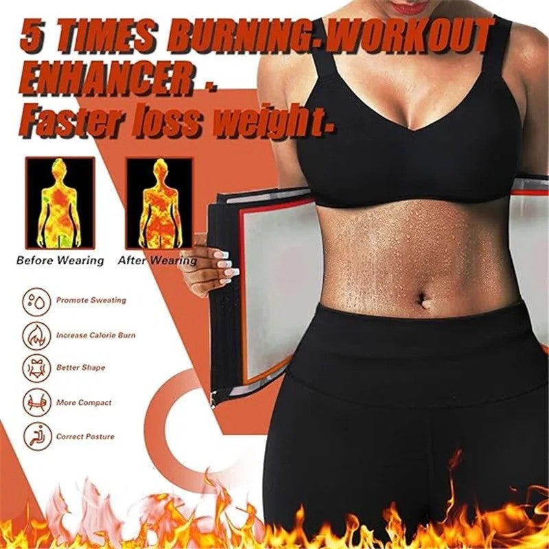 Bluejw Body Shaping Waist Slimming Sweat Belt Trimmer - Weight Loss Waist Trimmers for Women & Men - Abdominal Trainer - Image 4