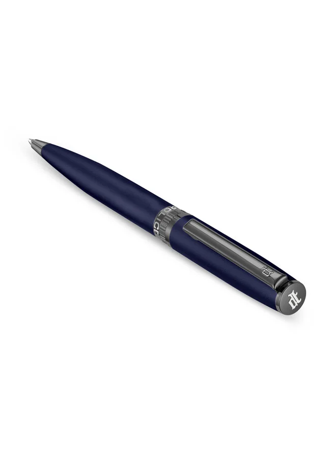 POLICE Vivaldi Matte Blue Twist Ballpoint Pen for Men, Blue Ink
