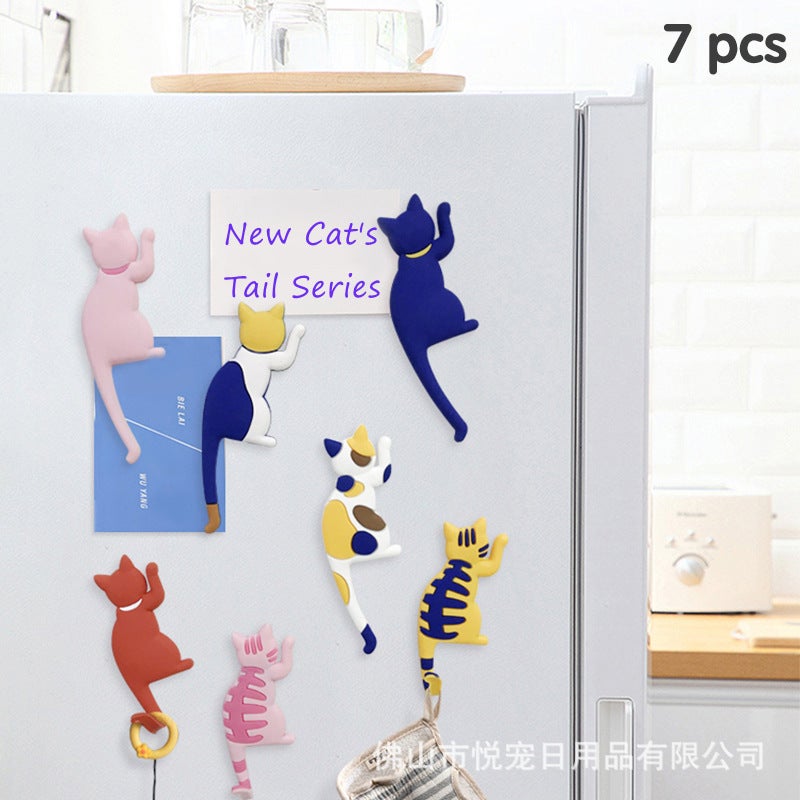Fridge Magnet Hook Strong Magnetic Hook Japanese Creative Cartoon Cat Tail Refrigerator Sticker Hook - Image 2