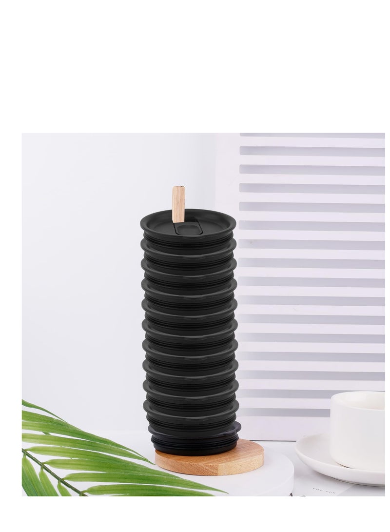 SYOSI Lid Organizer Space-Saving Design Detachable Tumbler Lid Holder Vertical Storage for YETI Lids Up to 12 Lids Wooden Cup Water Bottle Lid Storage Rack Stand for Kitchen Cabinet and Countertop - Image 3