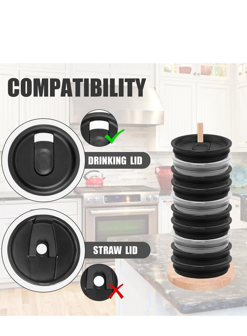 SYOSI Lid Organizer Space-Saving Design Detachable Tumbler Lid Holder Vertical Storage for YETI Lids Up to 12 Lids Wooden Cup Water Bottle Lid Storage Rack Stand for Kitchen Cabinet and Countertop - Image 2