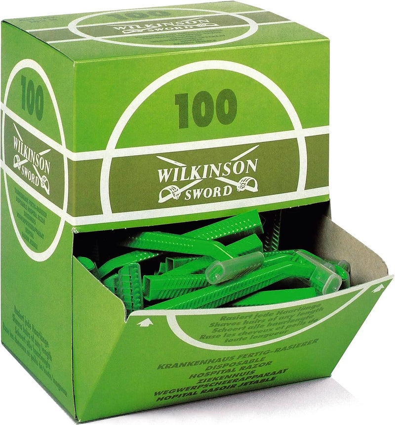 Wilkinson Hospital Disposable Razor 100 ct Green Alloy Steel Unisex