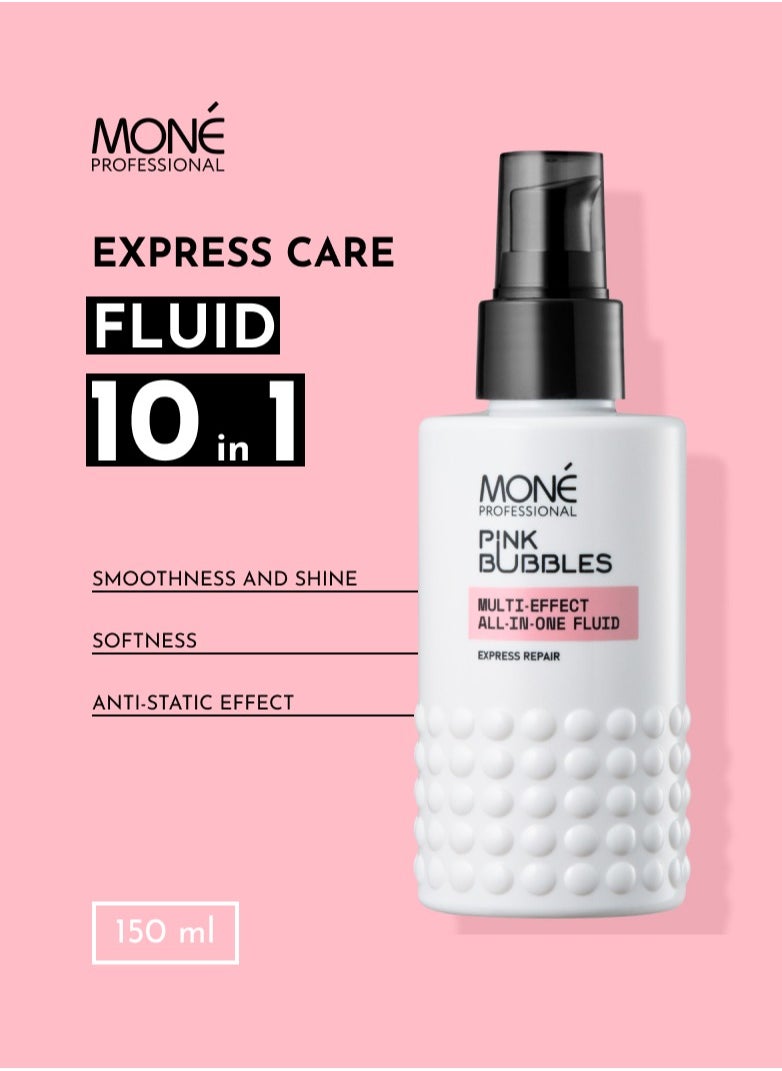 MONE Professional Multi-effect All In One Fluid - Lightweight 10 In 1 Cream-fluid, Recovery Care, Express Care Before Styling, Split Ends Care, Long Hair Care, Fine Hair Care, Blonde Hair Care, Dry Curly Hair, Lightweight Texture, Sun Protection, 150ml  - Image 2