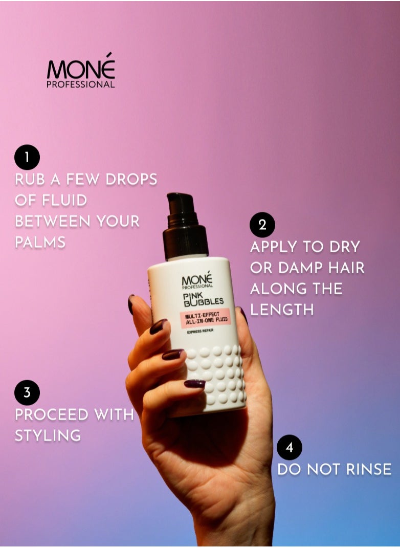 MONE Professional Multi-effect All In One Fluid - Lightweight 10 In 1 Cream-fluid, Recovery Care, Express Care Before Styling, Split Ends Care, Long Hair Care, Fine Hair Care, Blonde Hair Care, Dry Curly Hair, Lightweight Texture, Sun Protection, 150ml  - Image 5