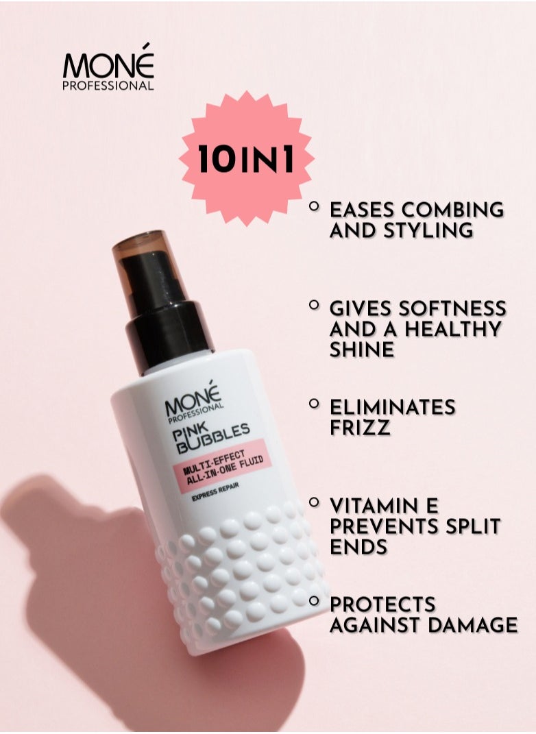 MONE Professional Multi-effect All In One Fluid - Lightweight 10 In 1 Cream-fluid, Recovery Care, Express Care Before Styling, Split Ends Care, Long Hair Care, Fine Hair Care, Blonde Hair Care, Dry Curly Hair, Lightweight Texture, Sun Protection, 150ml  - Image 4