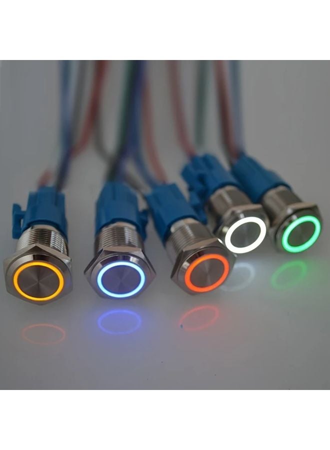 1PC 16MM Metal Momentary Button Switch 12 24V Red Self Reset For Car Horn Start - Image 4