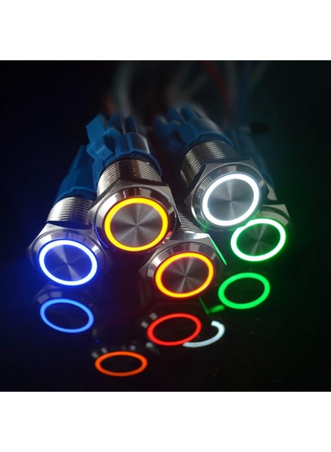 1PC 16MM Metal Momentary Button Switch 12 24V Red Self Reset For Car Horn Start - Image 5