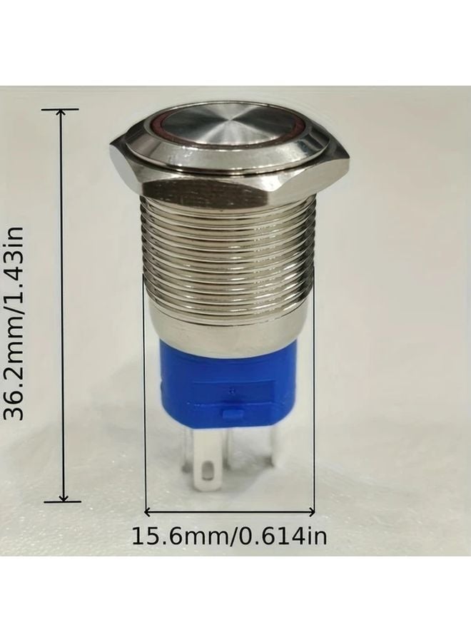 1PC 16MM Metal Momentary Button Switch 12 24V Red Self Reset For Car Horn Start - Image 3