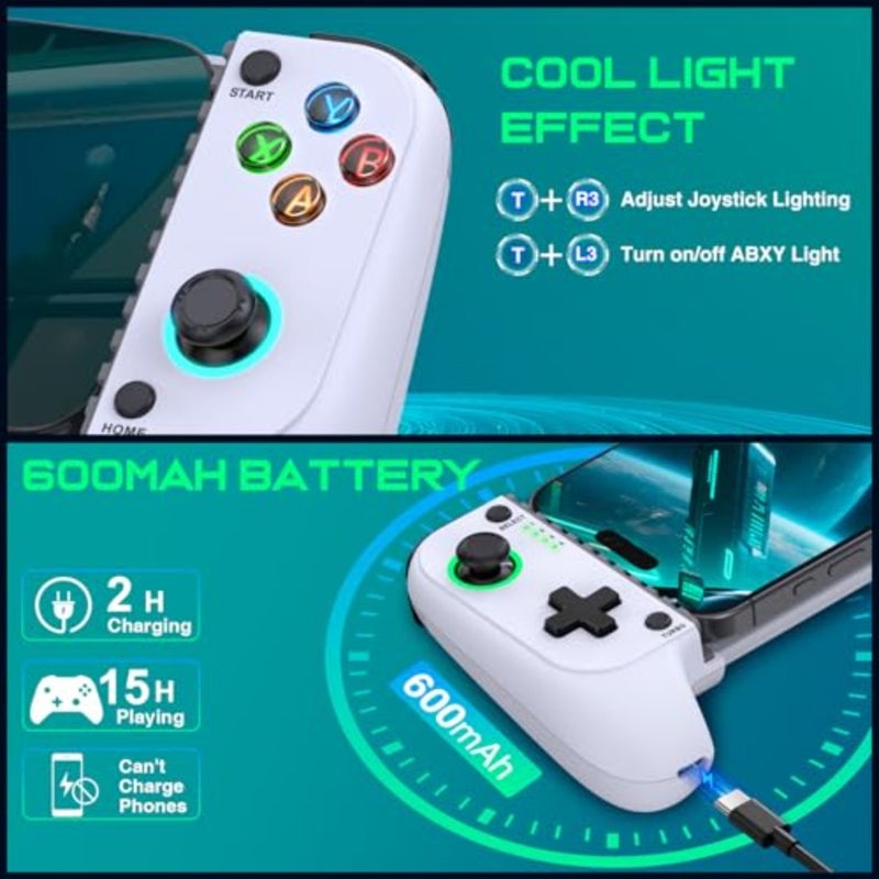 Mobile Gaming Controller for iPhone/Android, Wireless Phone Controller with Hall Joysticks, Mobile Controller Phone Case Support for Xbox Game Pass, Steam Link and More - Image 4