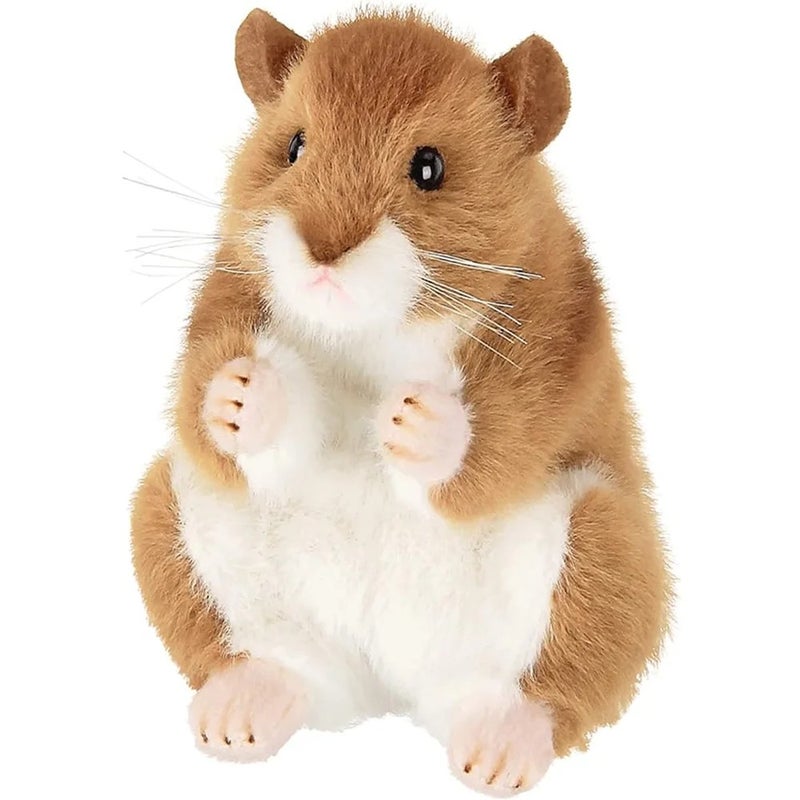 Y&D ASTM Realistic Brown Plush Hamster with Natural Whiskers Petlike Stuffed Animal Toy for Kids 6 Inches Standing Hamster Toys - Image 2
