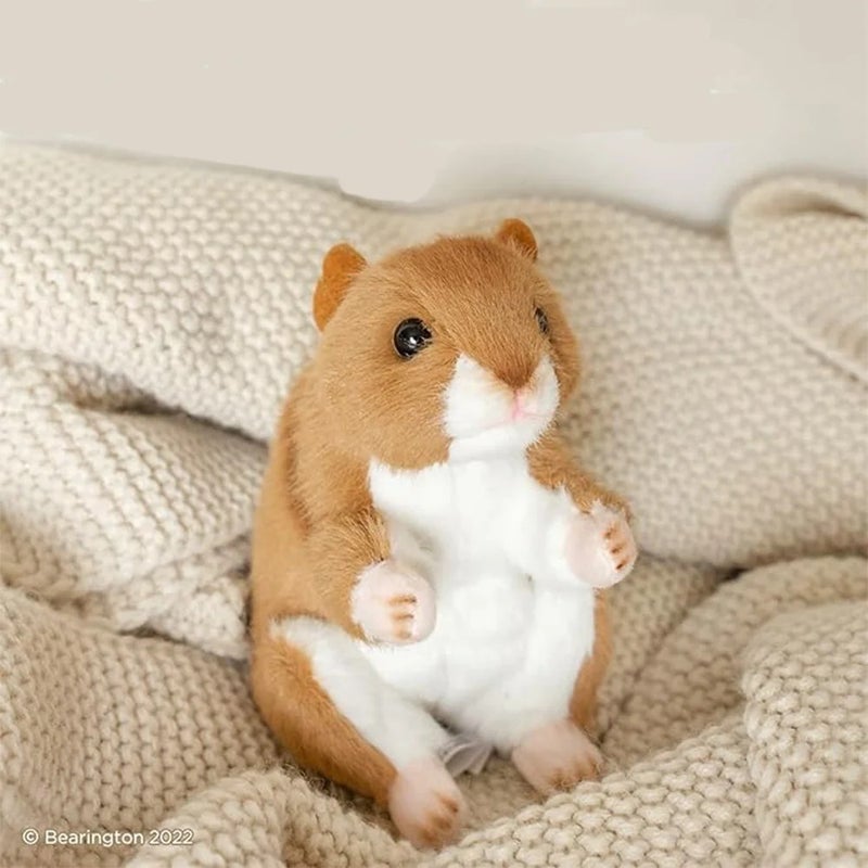 Y&D ASTM Realistic Brown Plush Hamster with Natural Whiskers Petlike Stuffed Animal Toy for Kids 6 Inches Standing Hamster Toys - Image 4