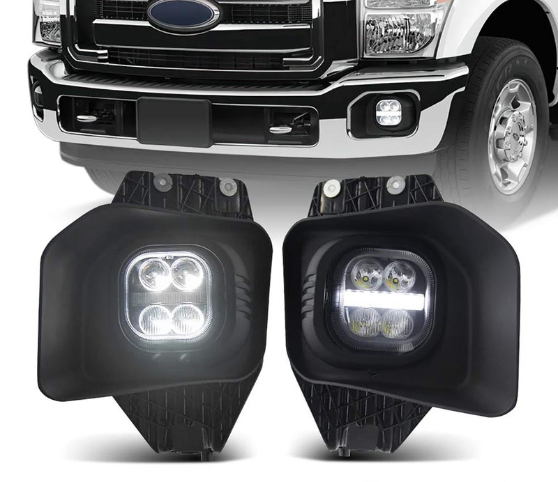 Tecoom LED Fog Lights with Daytime Running Lamps Assembly Kit Compatible with 2011 2012 2013 2014 2015 2016 Ford F250 F350 F450 F550
