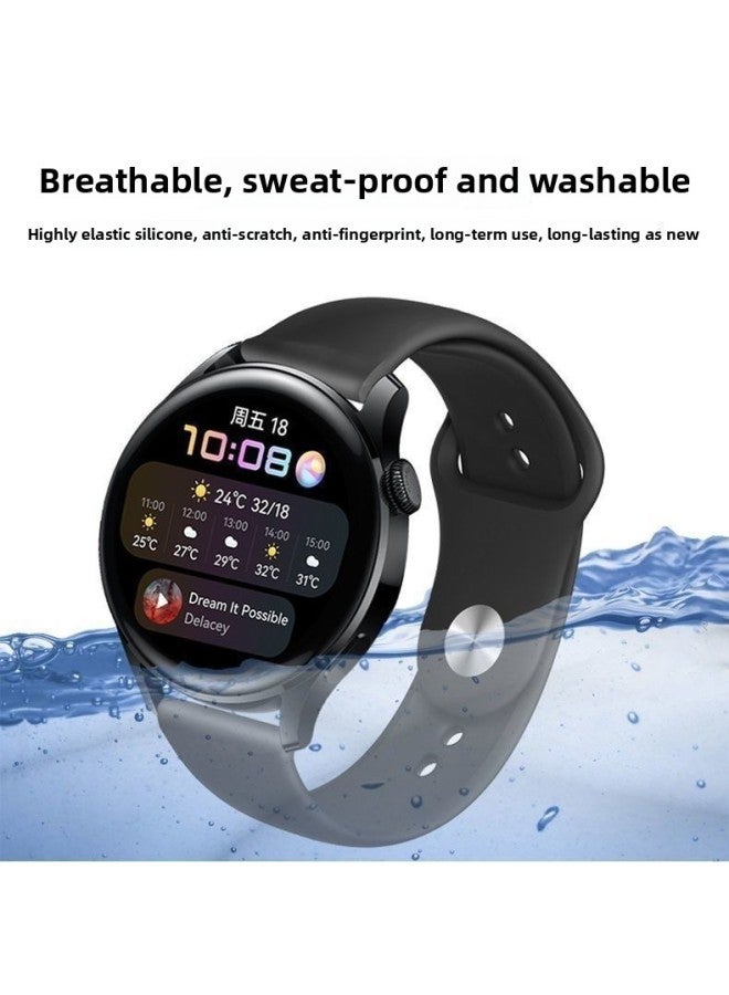 Loquat For Huawei Gt4 Strap Gt3 Sports Gt2 Silicone Gt For Huawei Watch3pro Wristband Anti-buckle Glory Gs-Color:Strap With Earrings 【midnight Blue】 Without Watch - For Huawei Ultimate Extraordinary Master  - Image 4