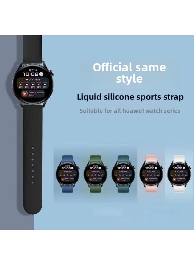 Loquat For Huawei Gt4 Strap Gt3 Sports Gt2 Silicone Gt For Huawei Watch3pro Wristband Anti-buckle Glory Gs-Color:Strap With Earrings 【midnight Blue】 Without Watch - For Huawei Ultimate Extraordinary Master  - Image 2