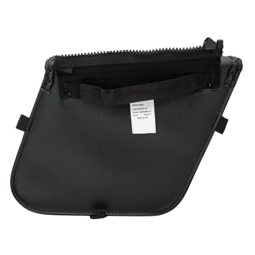 Dowco Willie & Max 58707-20 Braided Series: Synthetic Leather Compact Slant Motorcycle Saddlebag Set, Black, Universal Fit, 10 Liter Each/20 Liter Total Capacity - Image 5