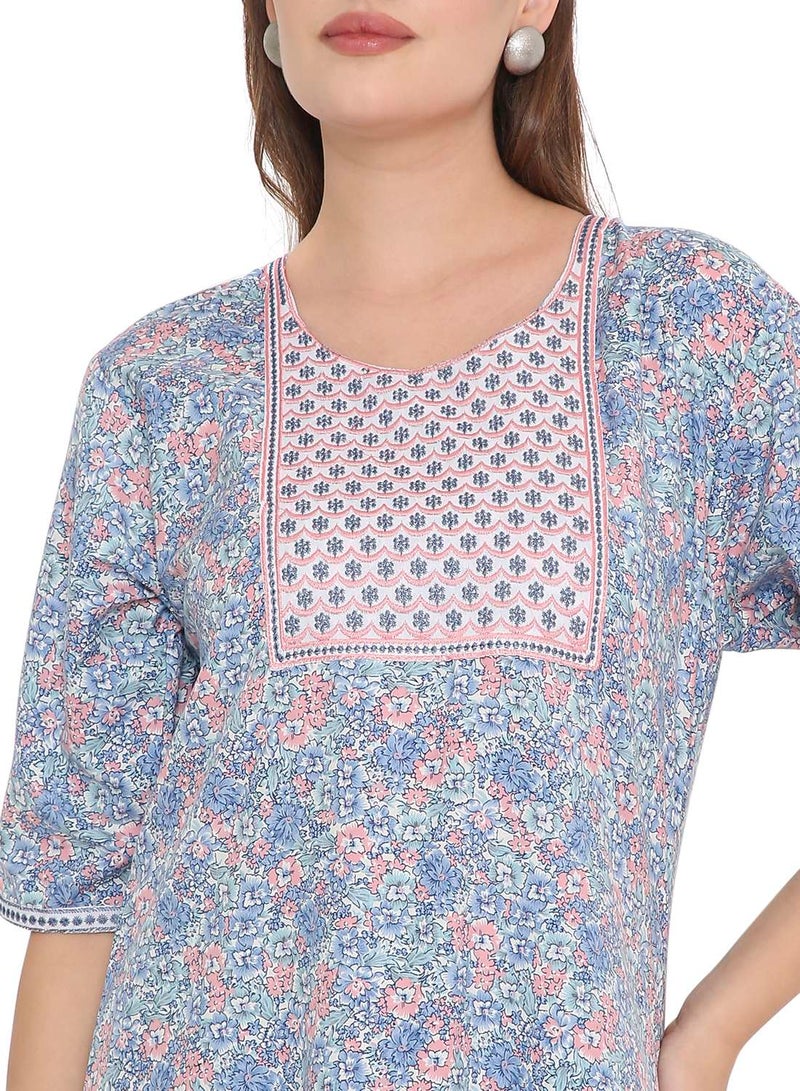 HANA & SARA SHORT SLEEVE UNIQUE PRINTED LONG ARABIC FARASHA KAFTAN JALABIYA DRESSES  - Image 3