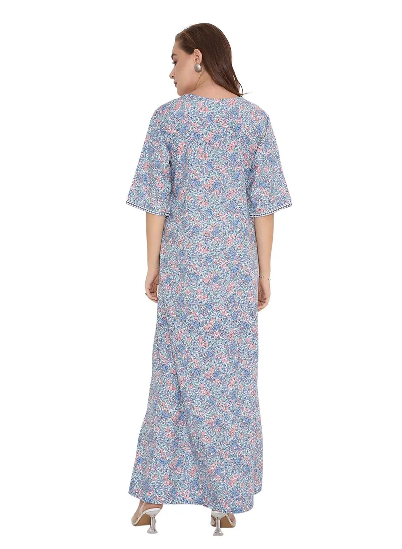 HANA & SARA SHORT SLEEVE UNIQUE PRINTED LONG ARABIC FARASHA KAFTAN JALABIYA DRESSES