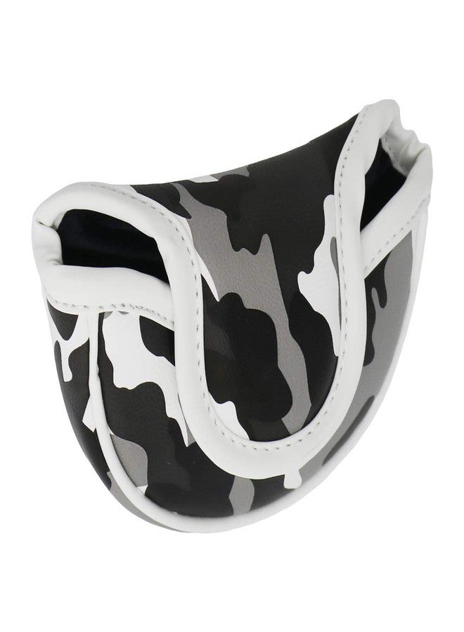 Seacloud Golf Head Cover Small Size PU Leather Camouflage Style Mallet Putter Headcover Designed for Smaller Mallet - Gray - Image 1