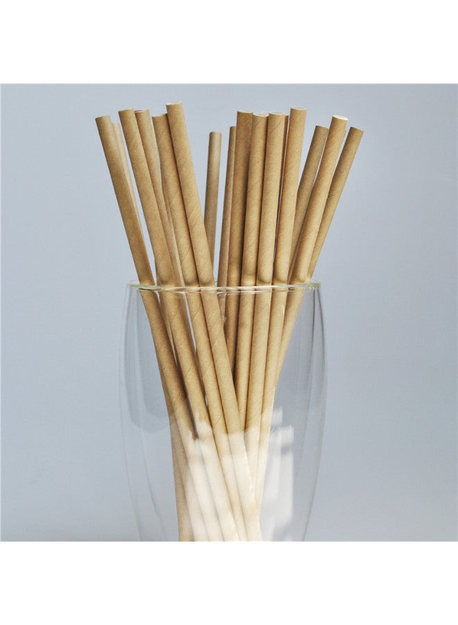 2021 Disposable White Kraft Solid Color Environmentally Friendly Degradable Paper Straw Pearl Straw Customizable LOGO-Color:Natural Color-Specifications:9mm*197mm - Image 1