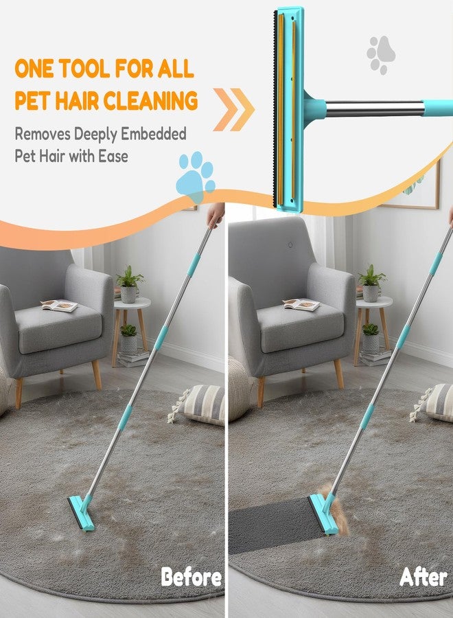 BoxZone 3 In 1 Carpet Rake for Pet Hair Removal Tool with Long & Short Handle and Rubber Detail Brush, Carpet Brush for Pet Hair, Deep Cleaning Pet Hair Removal Broom for Carpets Couches Rug Furniture - Image 5