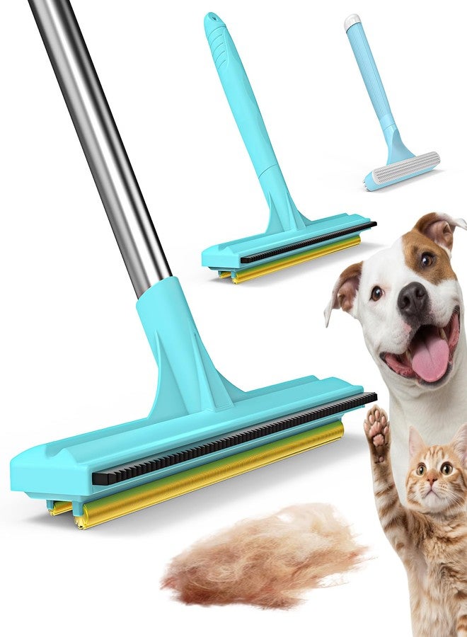BoxZone 3 In 1 Carpet Rake for Pet Hair Removal Tool with Long & Short Handle and Rubber Detail Brush, Carpet Brush for Pet Hair, Deep Cleaning Pet Hair Removal Broom for Carpets Couches Rug Furniture - Image 1